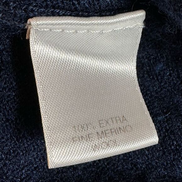 Turnbury Sweater Mens Size 2X Extra Fine Merino Wool Knit Navy Blue V Neck - Picture 8 of 10